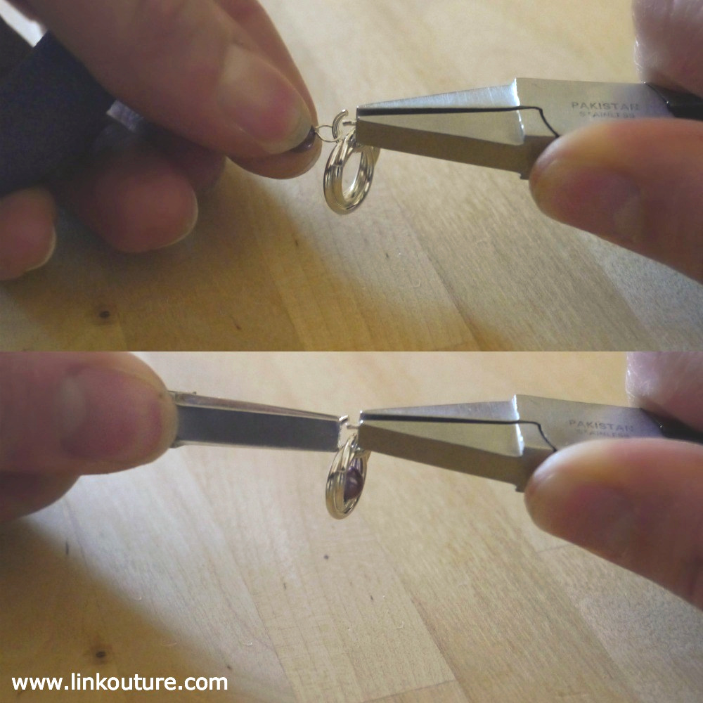 hands making jewelry pendant